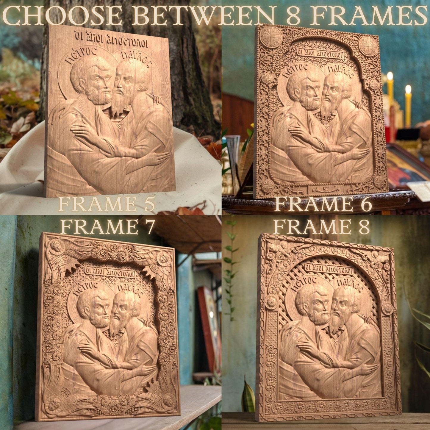 Απόστολοι Πέτρος και Παύλος Ξυλόγλυπτη Εικόνα.