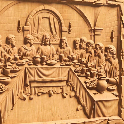 The Last Supper Rustic Frame Wooden Carved Handmade Christian Icon  Byzantine Greek Orthodox Home Decor Cretan Holy Carvings