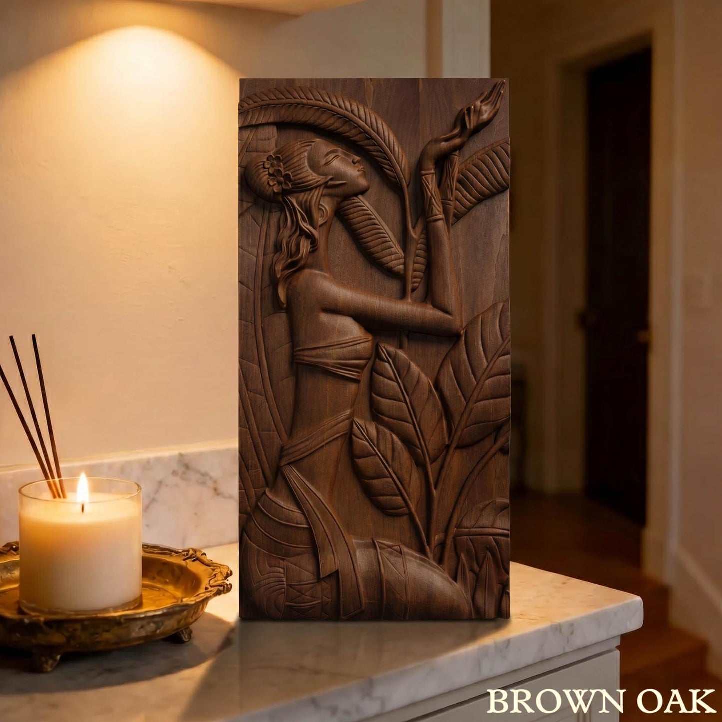 African Woman Wooden Bas Relief | Wood Panel Art | Sculptural Gift Idea