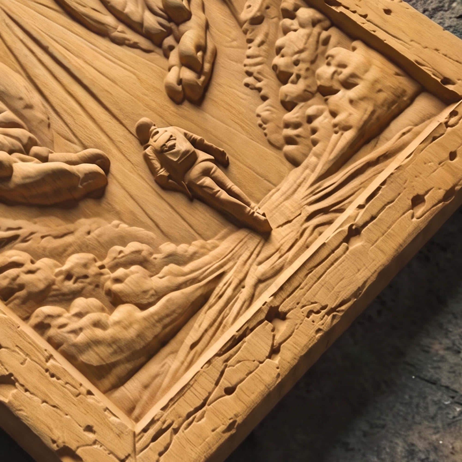 Jesus Christ Protecting at Every Step Wooden Carved Handmade Christian Icon  Byzantine Greek Orthodox Home Art Decor Cretan Holy Carvings