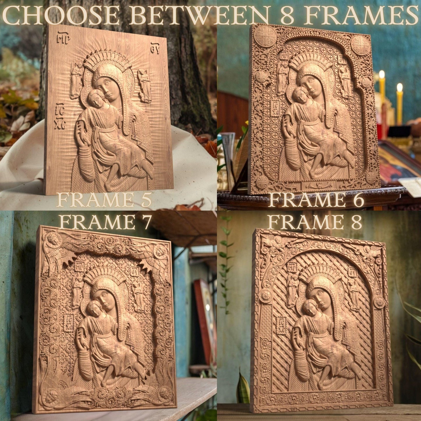 Παναγία Άξιον Εστί Ξυλόγλυπτη Εικόνα.