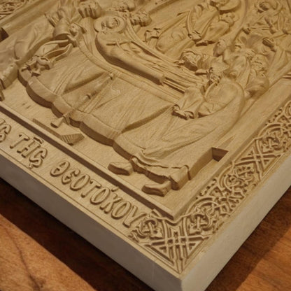 Κοίμηση της Θεοτόκου Ξυλόγλυπτη Εικόνα.
