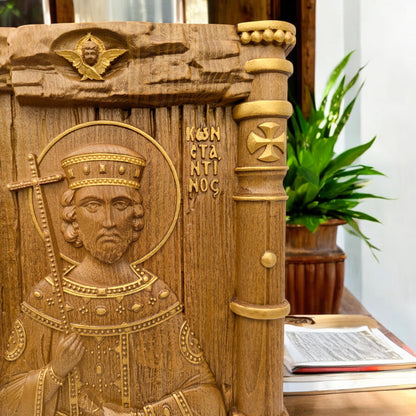 Άγιος Κωνσταντίνος Ξυλόγλυπτη Εικόνα.