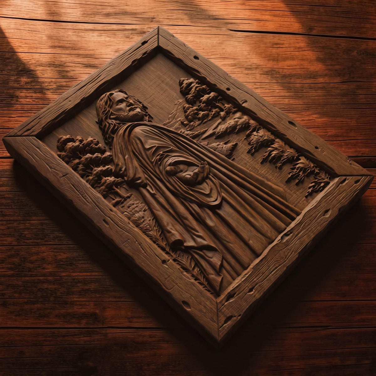 Jesus Christ Hand of Help Wooden Carved Handmade Christian Icon  Byzantine Greek Orthodox Home Decor Cretan Holy Carvings
