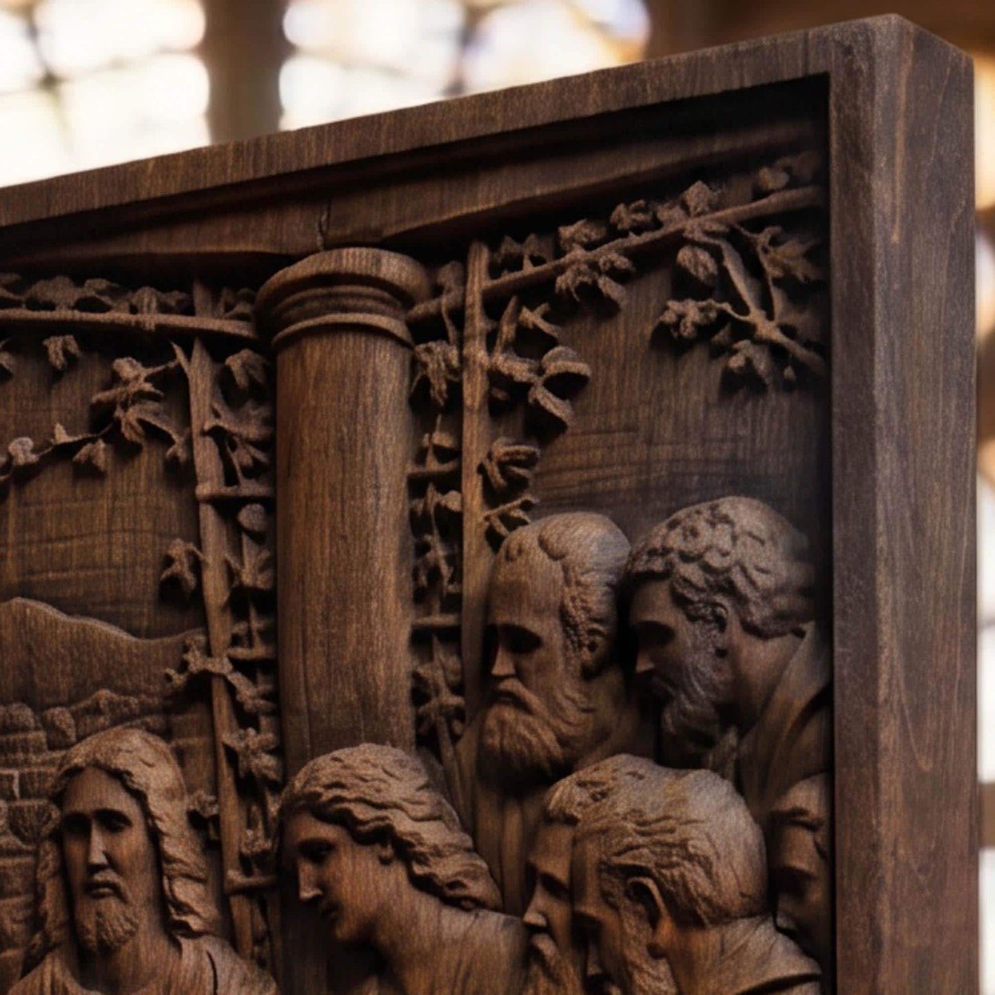 The Last Supper 3 Simple Frame Wooden Carved Handmade Christian Icon  Byzantine Greek Orthodox Home Decor Cretan Holy Carvings