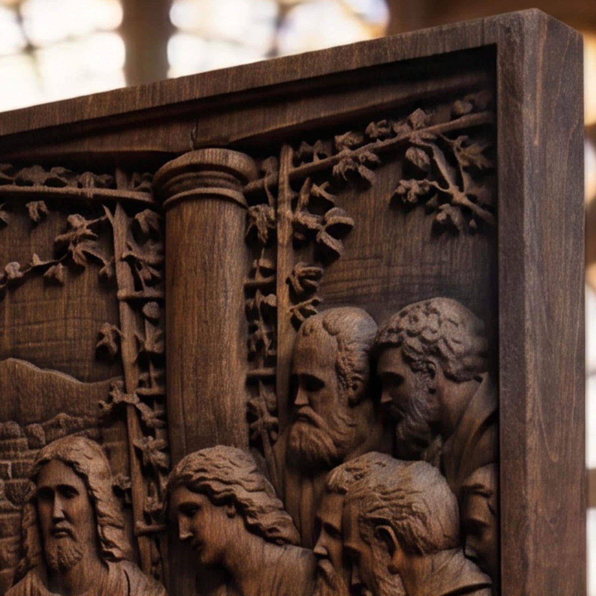 The Last Supper 3 Simple Frame Wooden Carved Handmade Christian Icon  Byzantine Greek Orthodox Home Decor Cretan Holy Carvings