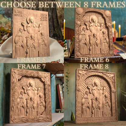 Αγίες Σοφία, Πίστη, Ελπίδα και Αγάπη Ξυλόγλυπτη Εικόνα.