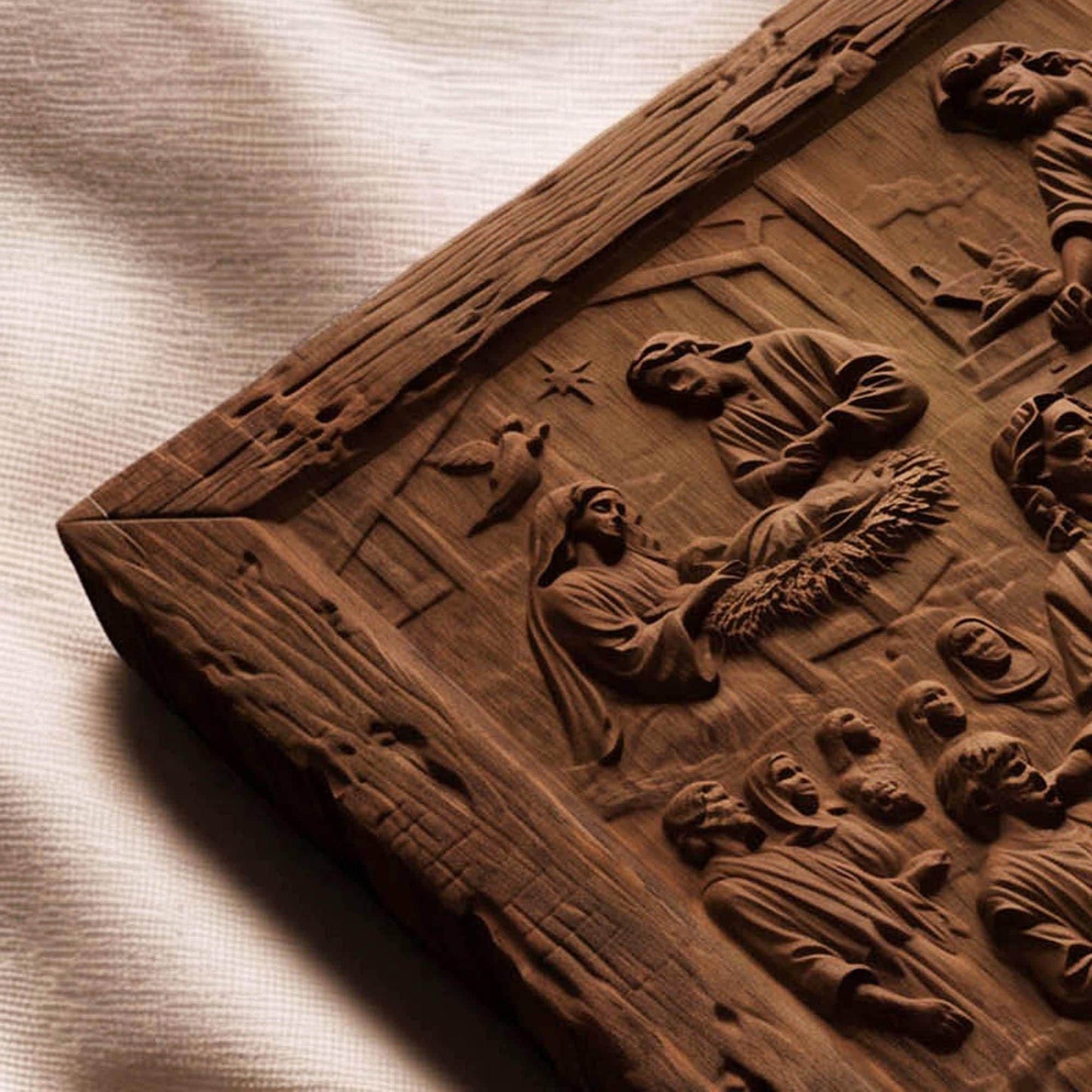 The Life of Jesus Christ Wooden Carved Handmade Christian Icon  Byzantine Greek Orthodox Home Decor Cretan Holy Carvings