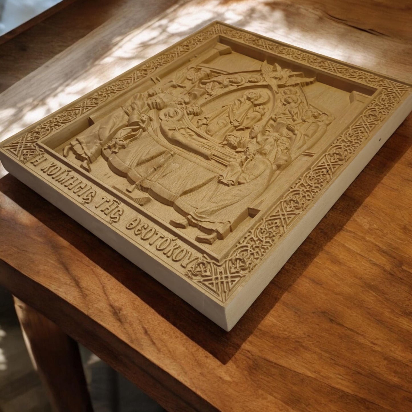 Κοίμηση της Θεοτόκου Ξυλόγλυπτη Εικόνα.