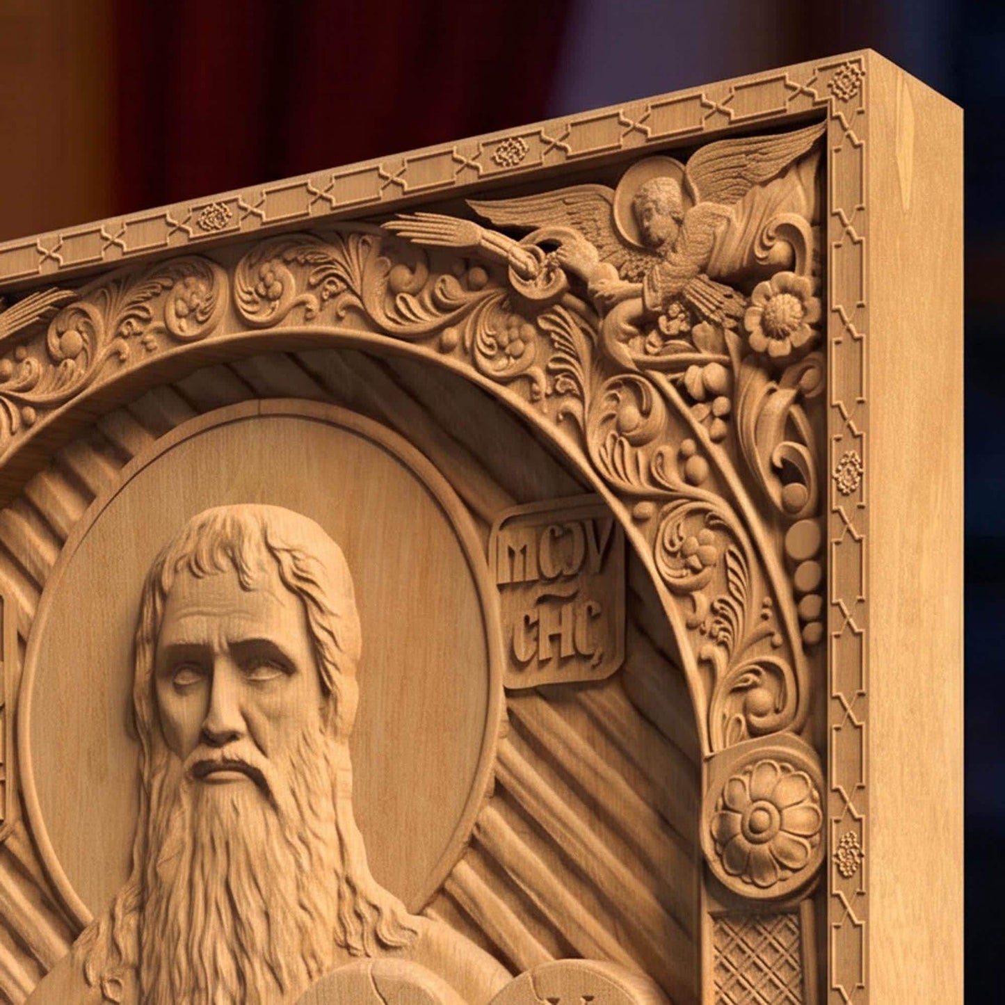 Prophet Moses Wooden Carved Handmade Christian Icon | Byzantine Greek Orthodox Home Art Decor