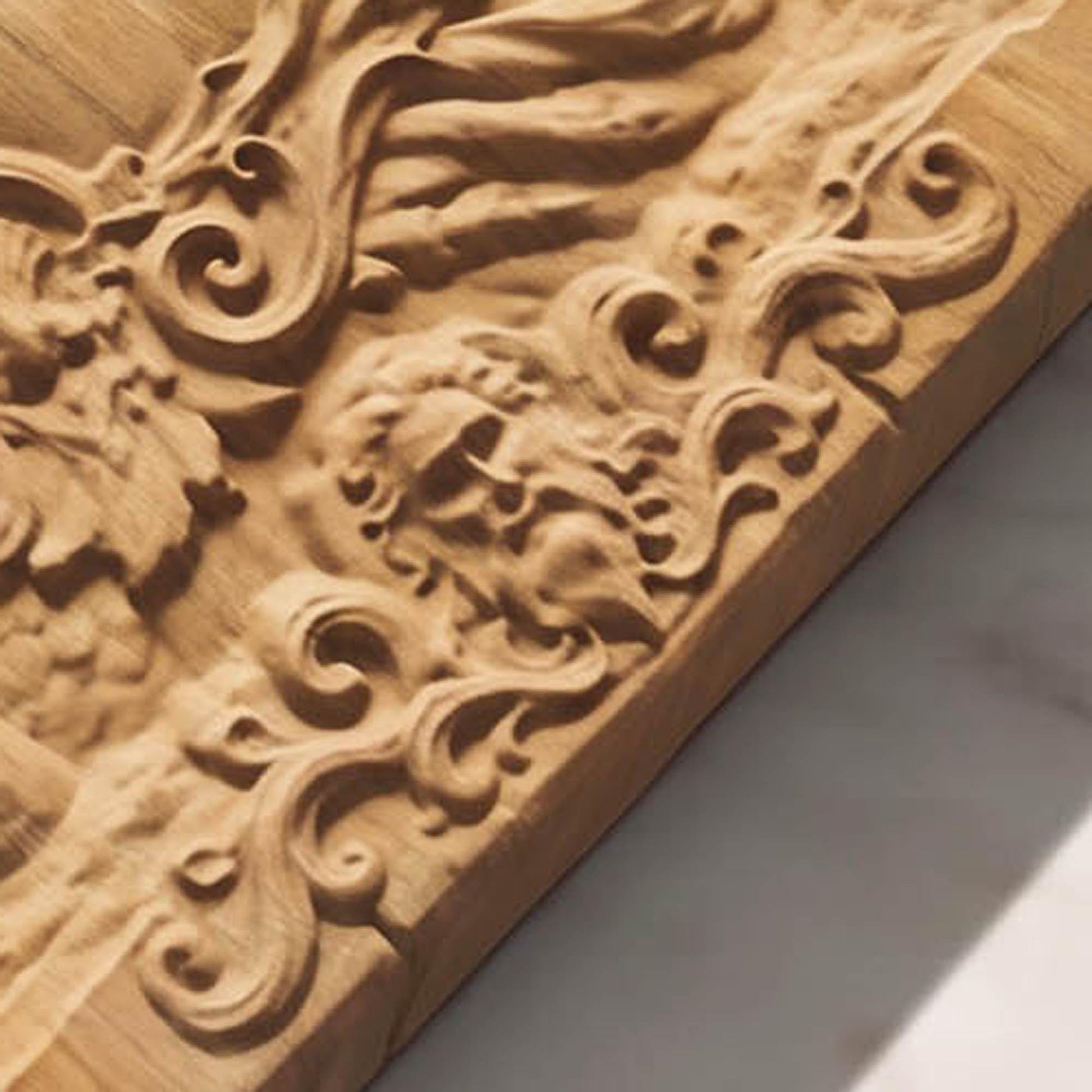 Poseidon God of Olympus from Ancient Greek Mythology 3D Wooden Bas Relief Panel Art Sculptural Gift Idea Cretan Holy Carvings
