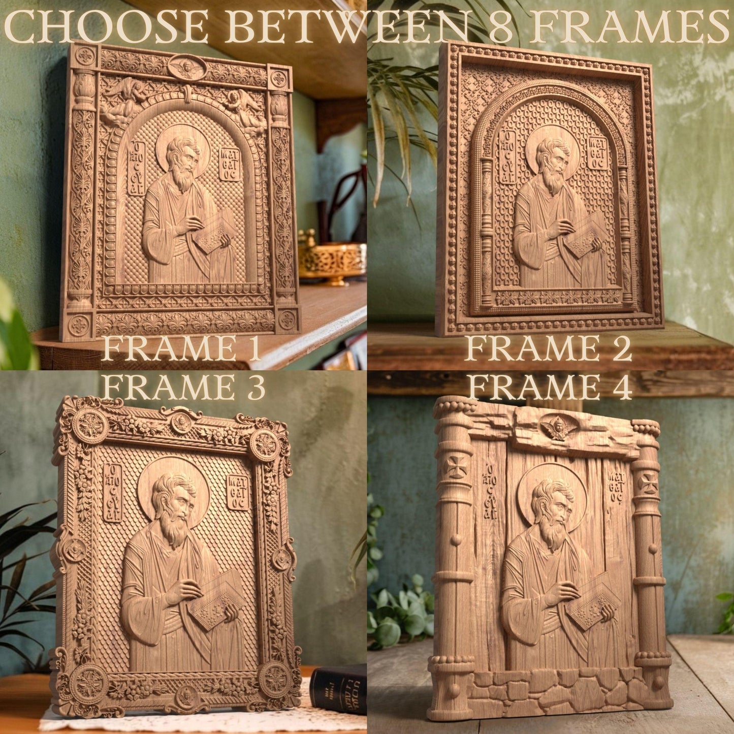 Ευαγγελιστής Ματθαίος Ξυλόγλυπτη Εικόνα.