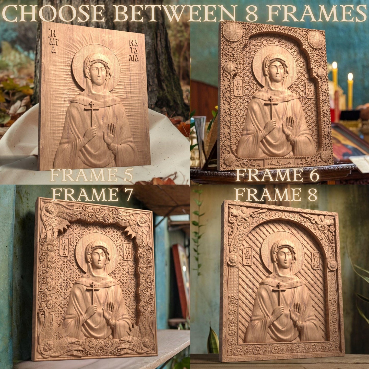 Αγία Ναταλία Μόσχας Ξυλόγλυπτη Εικόνα.