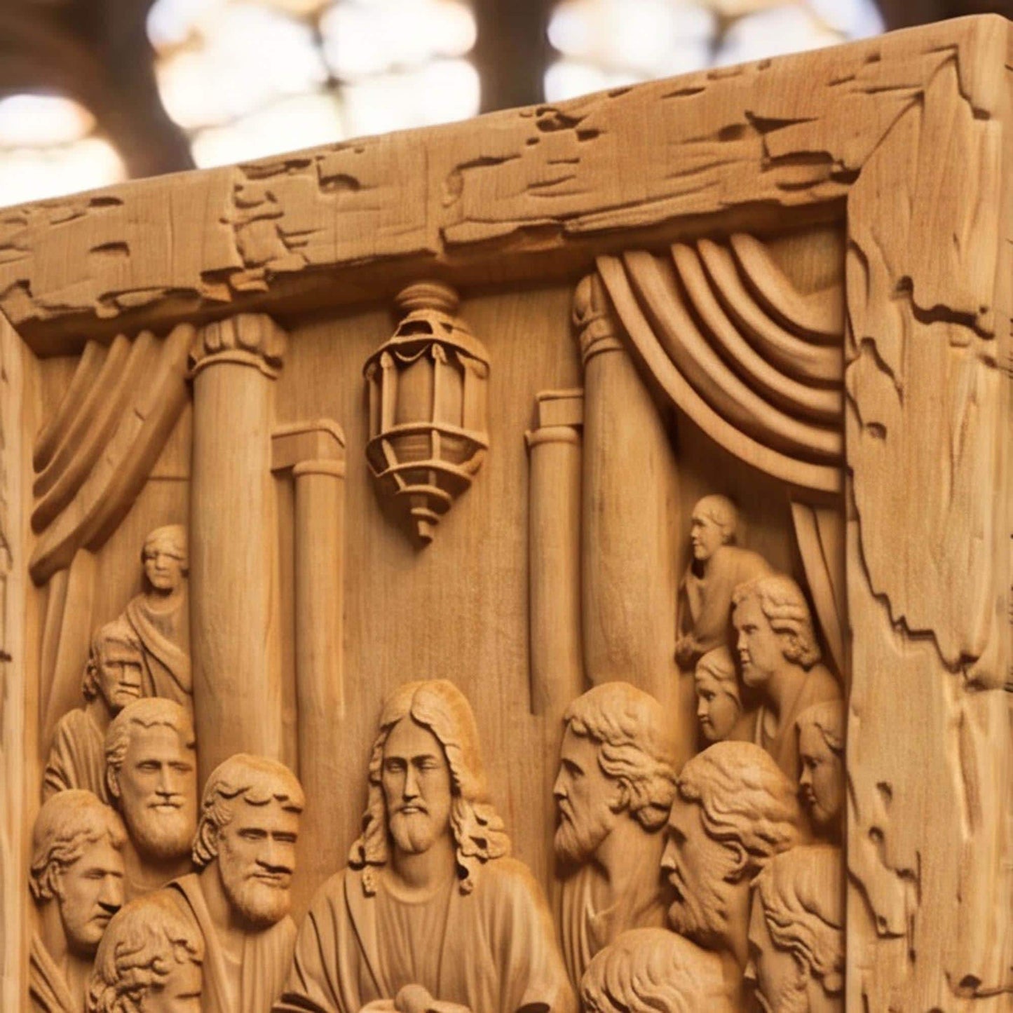 The Last Supper 2 Rustic Frame Wooden Carved Handmade Christian Icon  Byzantine Greek Orthodox Home Decor Cretan Holy Carvings