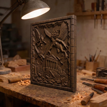 Harpies Ancient Greek Mythology Monsters 3D Wooden Bas Relief Panel Art Sculptural Gift Idea Cretan Holy Carvings