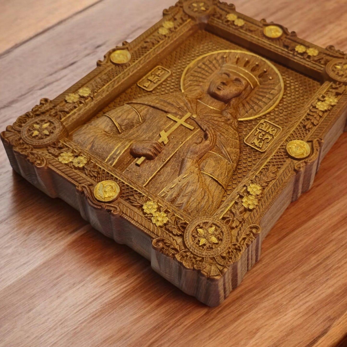 Αγία Αικατερίνη Ξυλόγλυπτη Εικόνα.