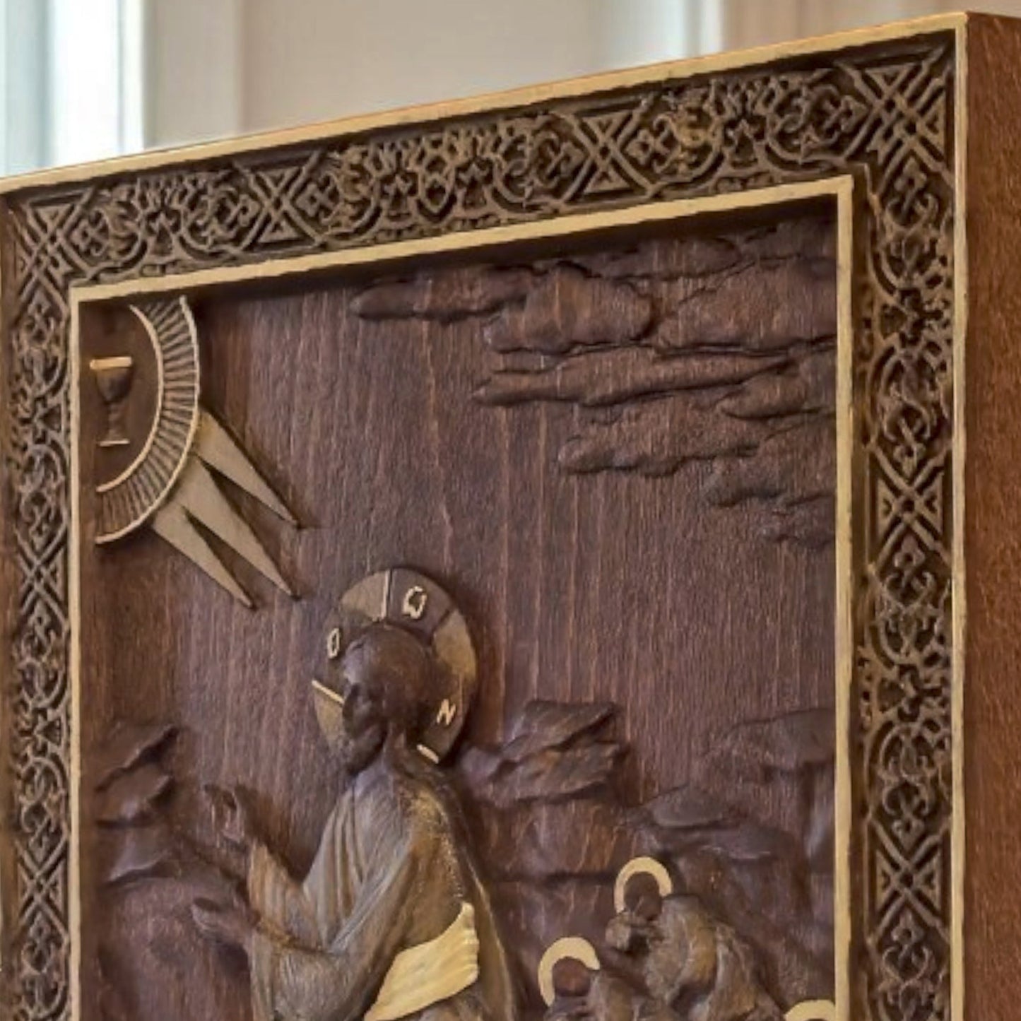 Ιησούς Χριστός Προσευχή στη Γεθσημανή Ξυλόγλυπτη Εικόνα.