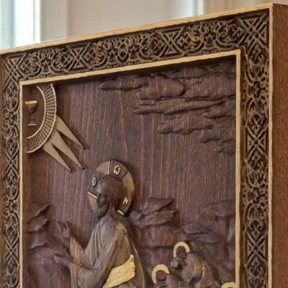 Ιησούς Χριστός Προσευχή στη Γεθσημανή Ξυλόγλυπτη Εικόνα.