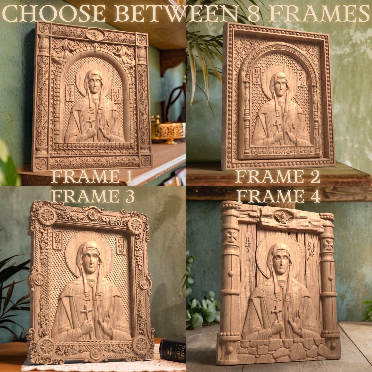 Αγία Χριστίνα Ξυλόγλυπτη Εικόνα.