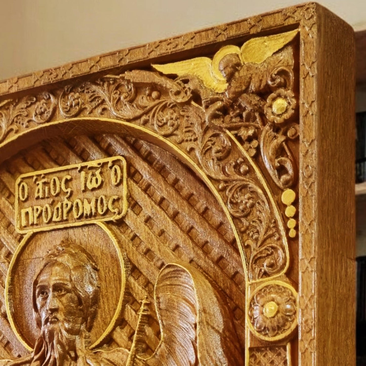Άγιος Ιωάννης ο Βαπτιστής Ξυλόγλυπτη Εικόνα.